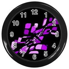 Purple Decorative Abstraction Wall Clocks (black)