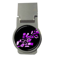 Purple Decorative Abstraction Money Clips (round) 