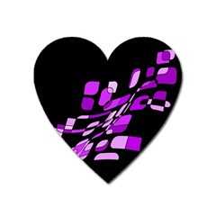 Purple Decorative Abstraction Heart Magnet