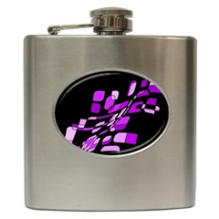 Purple Decorative Abstraction Hip Flask (6 Oz)