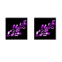 Purple Decorative Abstraction Cufflinks (square)