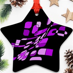 Purple Decorative Abstraction Star Ornament (two Sides) 