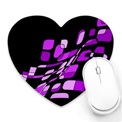 Purple Decorative Abstraction Heart Mousepads