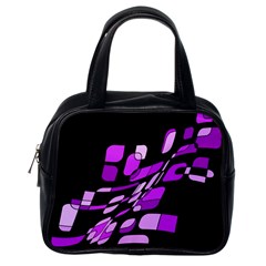 Purple Decorative Abstraction Classic Handbags (one Side)