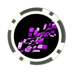 Purple Decorative Abstraction Poker Chip Card Guards (10 Pack)  by Valentinaart