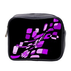 Purple Decorative Abstraction Mini Toiletries Bag 2-side by Valentinaart