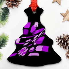 Purple Decorative Abstraction Christmas Tree Ornament (2 Sides)