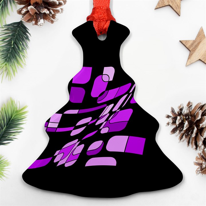 Purple decorative abstraction Christmas Tree Ornament (2 Sides)