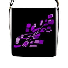 Purple Decorative Abstraction Flap Messenger Bag (l)  by Valentinaart