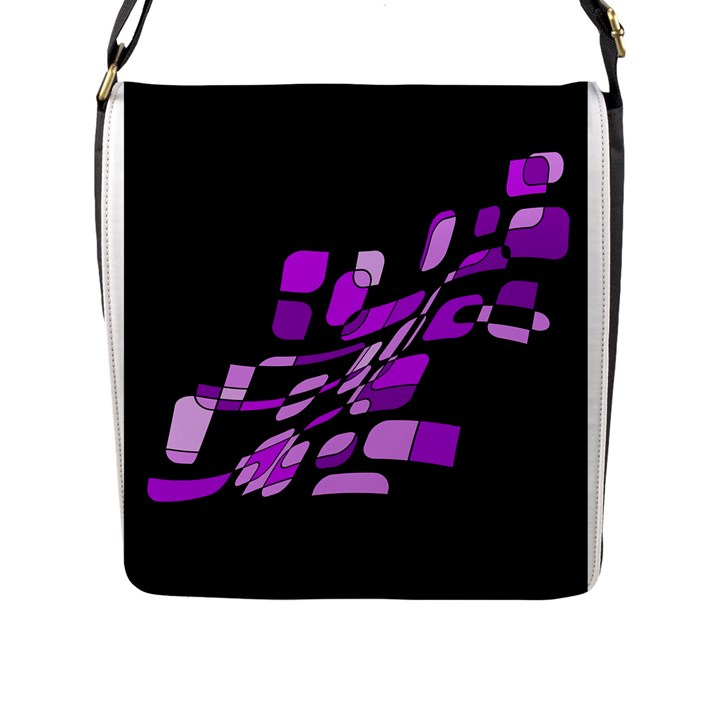 Purple decorative abstraction Flap Messenger Bag (L) 