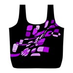 Purple decorative abstraction Full Print Recycle Bags (L)  Back