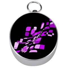 Purple Decorative Abstraction Silver Compasses