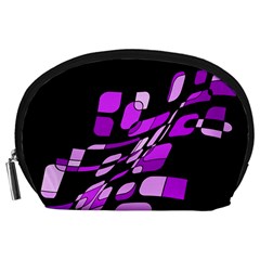 Purple Decorative Abstraction Accessory Pouches (large) 