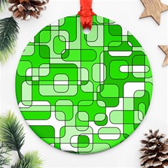 Green Decorative Abstraction  Ornament (round) 