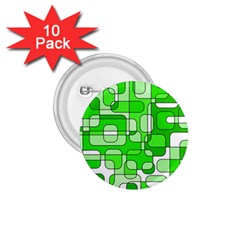 Green Decorative Abstraction  1 75  Buttons (10 Pack)