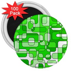 Green Decorative Abstraction  3  Magnets (100 Pack) by Valentinaart