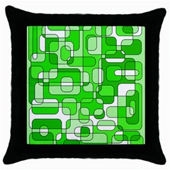 Green Decorative Abstraction  Throw Pillow Case (black)