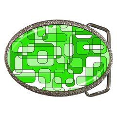 Green Decorative Abstraction  Belt Buckles