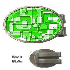 Green Decorative Abstraction  Money Clips (oval) 