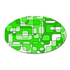 Green Decorative Abstraction  Oval Magnet by Valentinaart