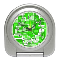 Green Decorative Abstraction  Travel Alarm Clocks by Valentinaart