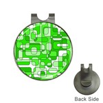 Green decorative abstraction  Hat Clips with Golf Markers Front