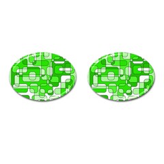 Green Decorative Abstraction  Cufflinks (oval) by Valentinaart