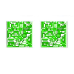 Green Decorative Abstraction  Cufflinks (square) by Valentinaart