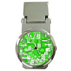 Green Decorative Abstraction  Money Clip Watches by Valentinaart