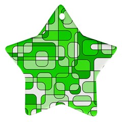 Green Decorative Abstraction  Star Ornament (two Sides) 