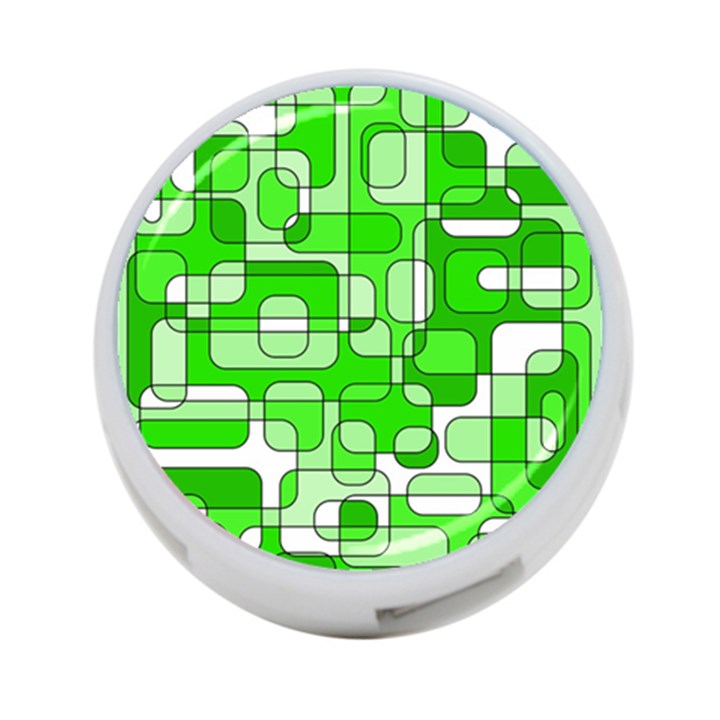 Green decorative abstraction  4-Port USB Hub (Two Sides) 