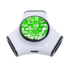 Green Decorative Abstraction  3-port Usb Hub