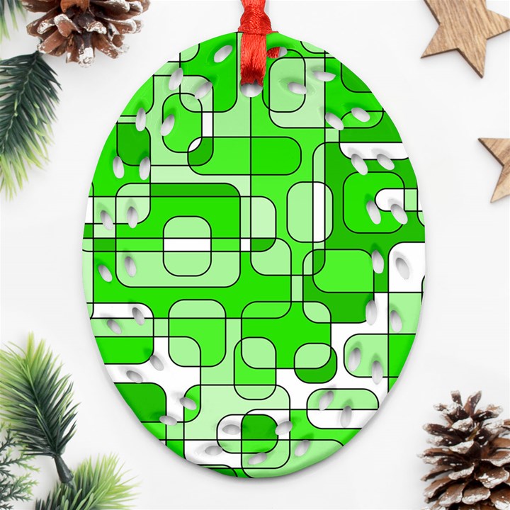 Green decorative abstraction  Ornament (Oval Filigree) 