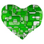 Green decorative abstraction  Large 19  Premium Heart Shape Cushions Front