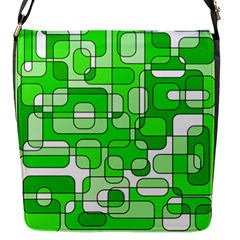 Green Decorative Abstraction  Flap Messenger Bag (s) by Valentinaart