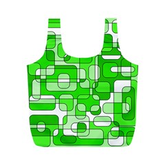 Green Decorative Abstraction  Full Print Recycle Bags (m) 