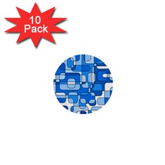 Blue Decorative Abstraction 1  Mini Buttons (10 Pack)  by Valentinaart