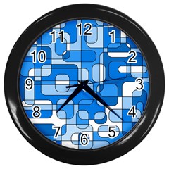 Blue Decorative Abstraction Wall Clocks (black)