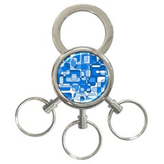 Blue Decorative Abstraction 3-ring Key Chains