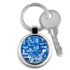 Blue Decorative Abstraction Key Chains (round) 