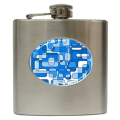 Blue Decorative Abstraction Hip Flask (6 Oz)