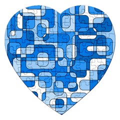 Blue Decorative Abstraction Jigsaw Puzzle (heart)