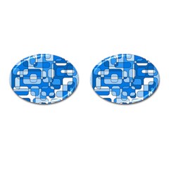 Blue Decorative Abstraction Cufflinks (oval)