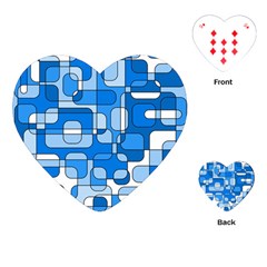 Blue Decorative Abstraction Playing Cards (heart) 