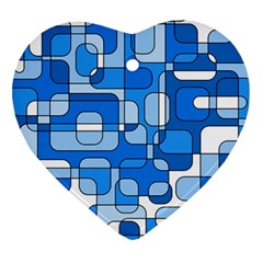 Blue Decorative Abstraction Heart Ornament (2 Sides)