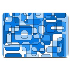 Blue Decorative Abstraction Large Doormat  by Valentinaart