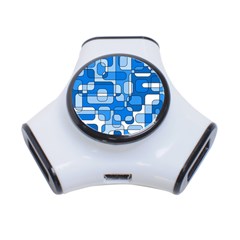 Blue Decorative Abstraction 3-port Usb Hub