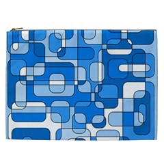 Blue Decorative Abstraction Cosmetic Bag (xxl) 