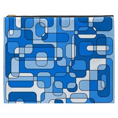 Blue Decorative Abstraction Cosmetic Bag (xxxl)  by Valentinaart