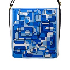 Blue Decorative Abstraction Flap Messenger Bag (l) 